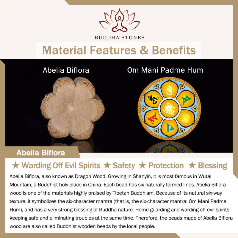 Buddha Stones Natural Abelia Biflora madera Hetian Jade cuentas de bambú para protegerse de los espíritus malignos