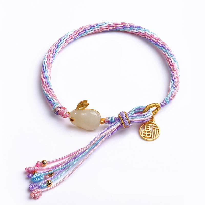 Pulsera trenzada de protección de cuerda de suerte con nudo de reencarnación