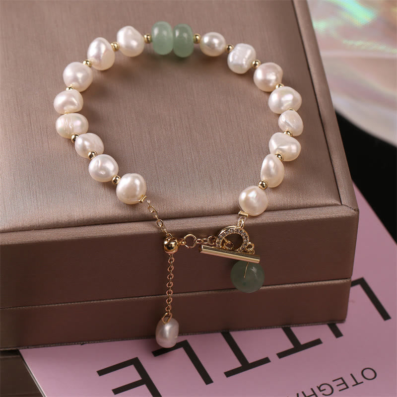 Pulsera de cadena curativa con cuentas de cuarzo fresa verde perla de Buddha Stones