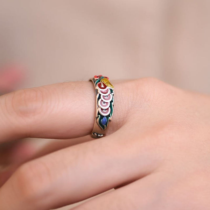 Anillo de riqueza de monedas de cinco emperadores Feng Shui de Buddha Stones
