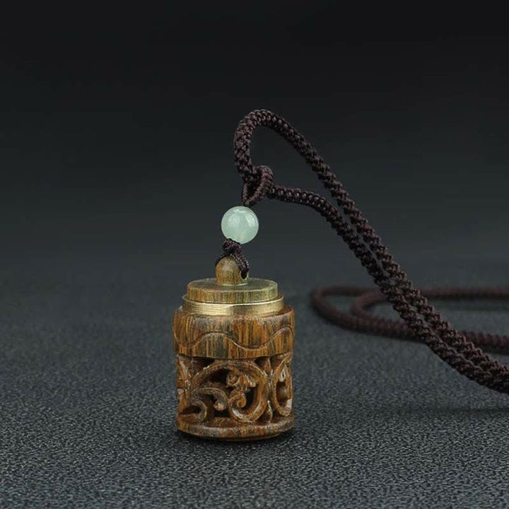 Buddha Stones Tíbet Sándalo Verde Palisandro Om Mani Padme Hum Loto Collar Calmante Positivo Colgante - image 15