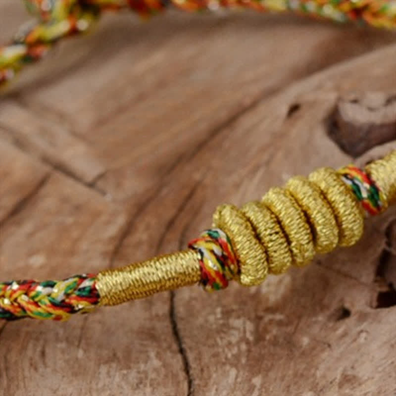 Pulsera de cuerda trenzada con protección de nudo King Kong colorida hecha a mano con Buddha Stones