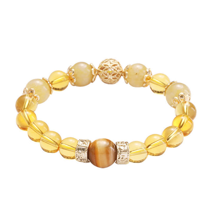 Pulsera con cuentas de prosperidad y generosidad de citrino con Buddha Stones
