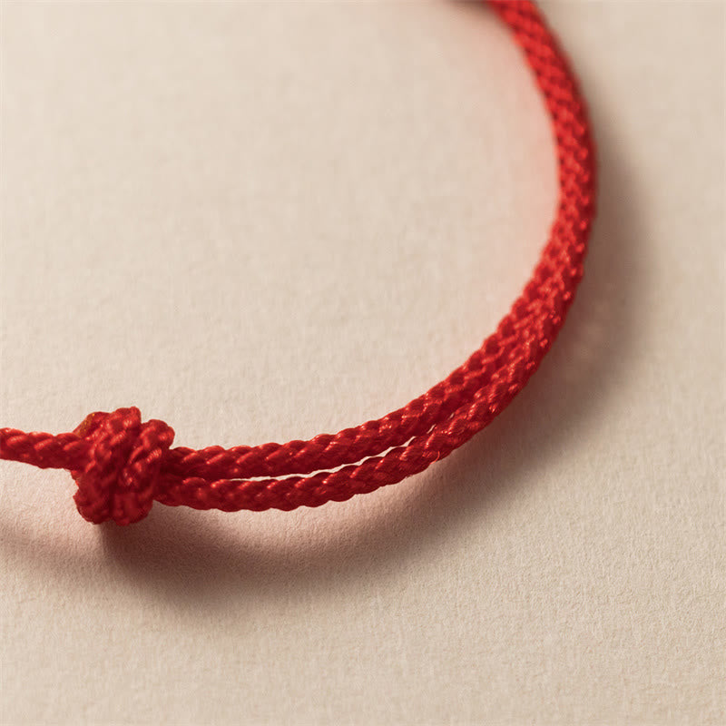 Buddha Stones Año del Dragón Pulsera roja trenzada de plata de ley 925 hecha a mano con dragón tallado con éxito