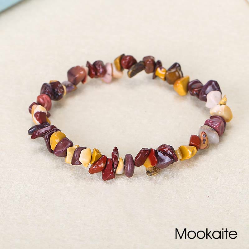 Pulsera calmante de calidez de piedra de cristal de forma irregular natural - Mookaite (circunferencia de la muñeca: 15-18 cm) - image 68