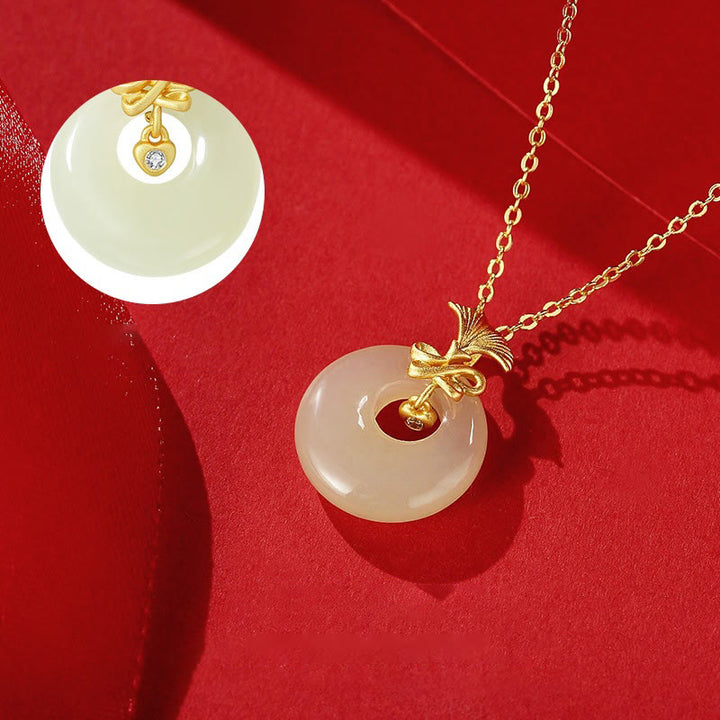 Colgante de plata de ley 925 con Buddha Stones, collar de prosperidad con flor de clavel de Jade Hetiano Natural