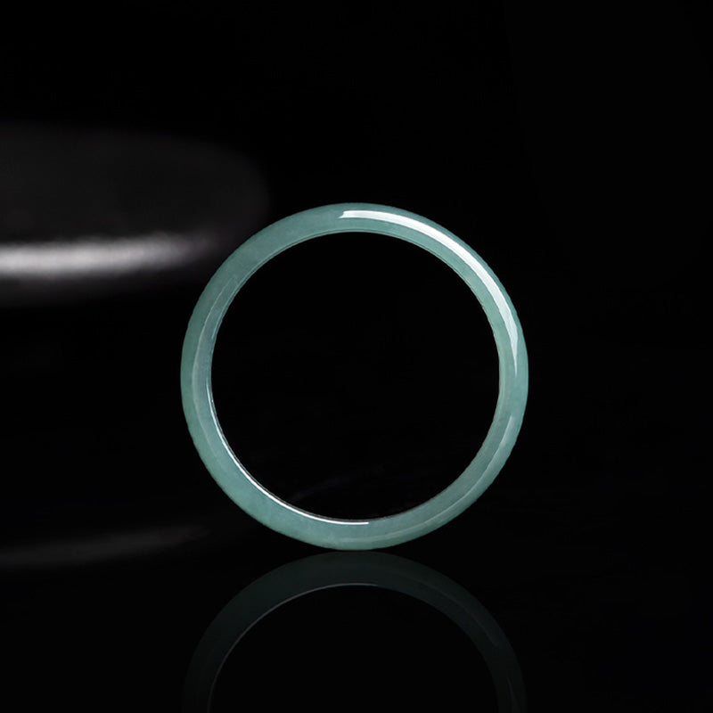 Anillo de protección de prosperidad de jade natural con Buddha Stones