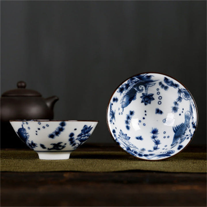 Taza de té de Buddha Stones, flores, carácter Fu, montañas, loto, flores de cerezo, taza de té de Kung Fu