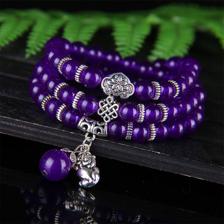 Buddha Stones La pulsera de riqueza Pixiu de amatista