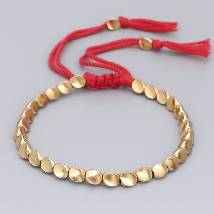 Pulsera de la suerte curativa con cuentas de cobre tibetanas de Buddha Stones