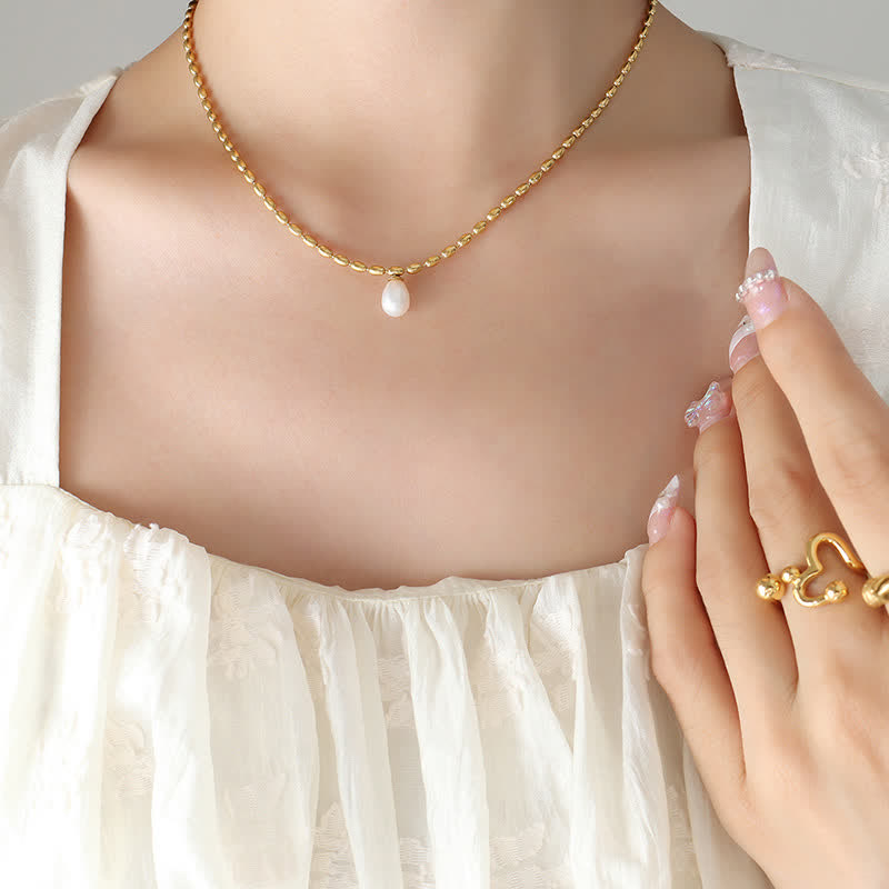 Colgante de collar de paz con cuentas de perlas
