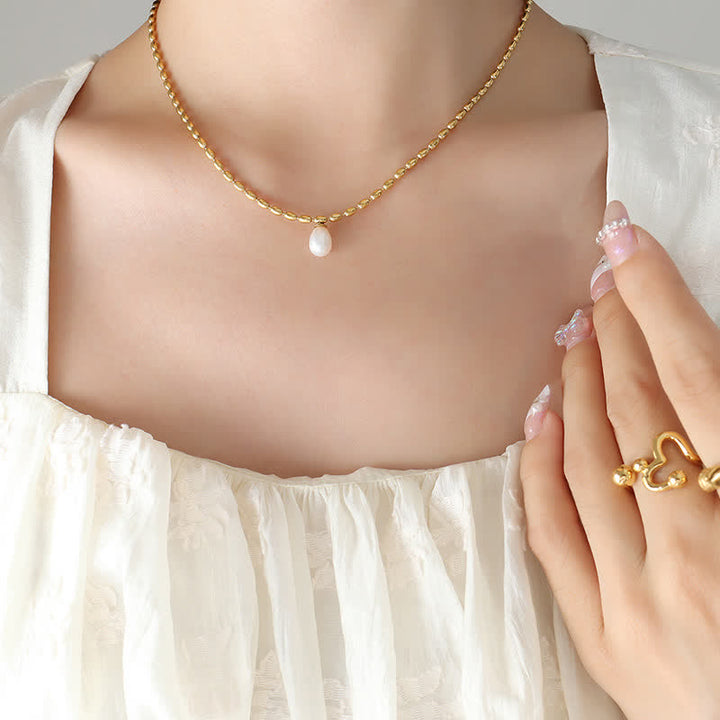 Colgante de collar de paz con cuentas de perlas