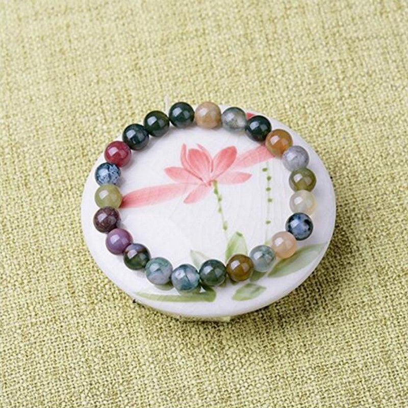 Pulsera de yoga de la suerte con cuentas de ágata india de Buddha Stones