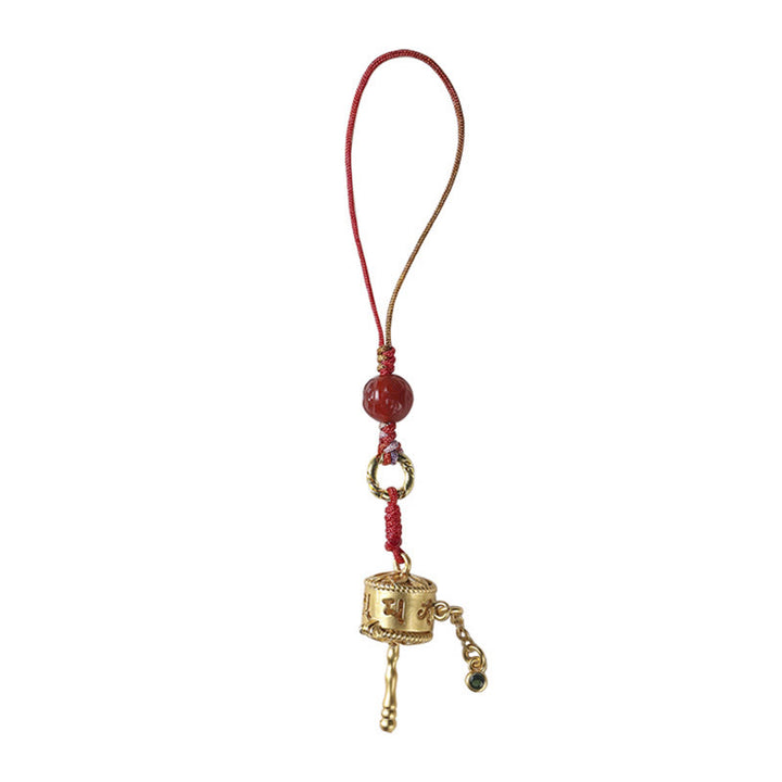 Buddha Stones tibetano Om Mani Padme Hum rueda de oración amuleto protección teléfono colgante decoración