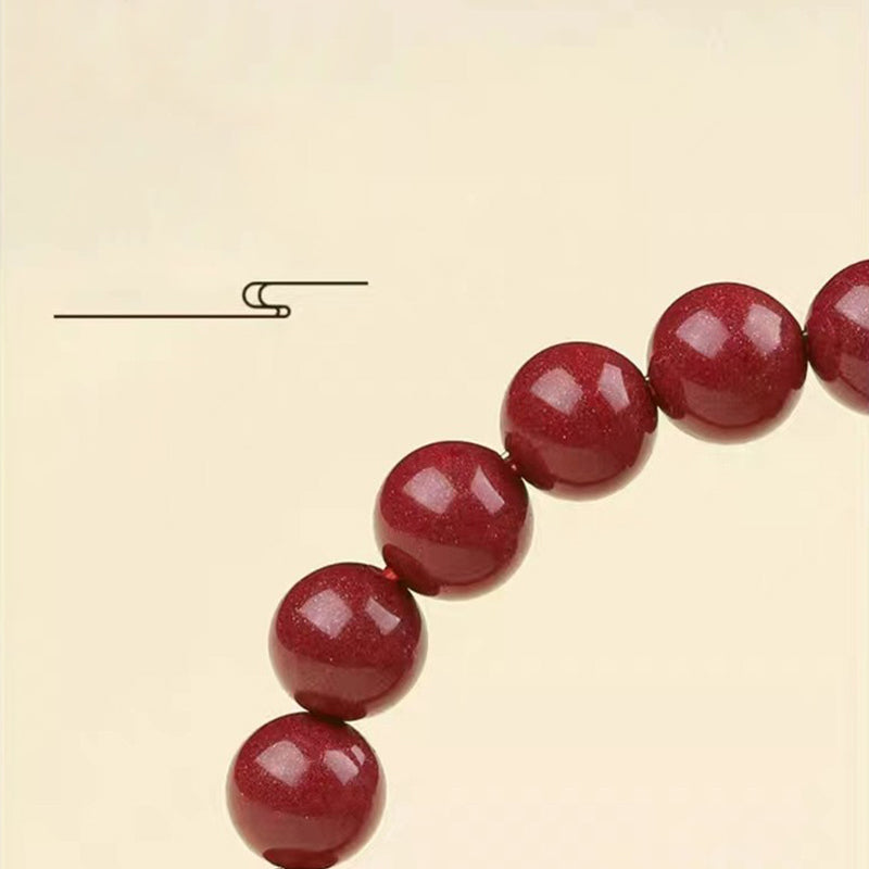 Pulsera de bendición de las cuatro bestias con cinabrio natural de plata de ley 925 con Buddha Stones