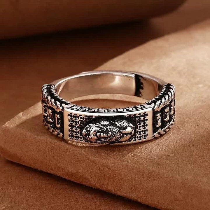 Anillo de pareja con Buddha Stones Lucky FengShui PiXiu, ruedas de oración de riqueza