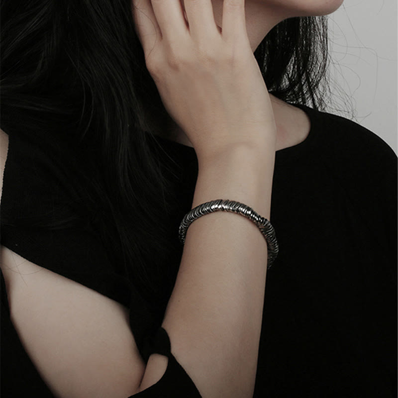 Pulsera de cadena curativa de riqueza con diseño trenzado vintage de plata de ley 925 con Buddha Stones