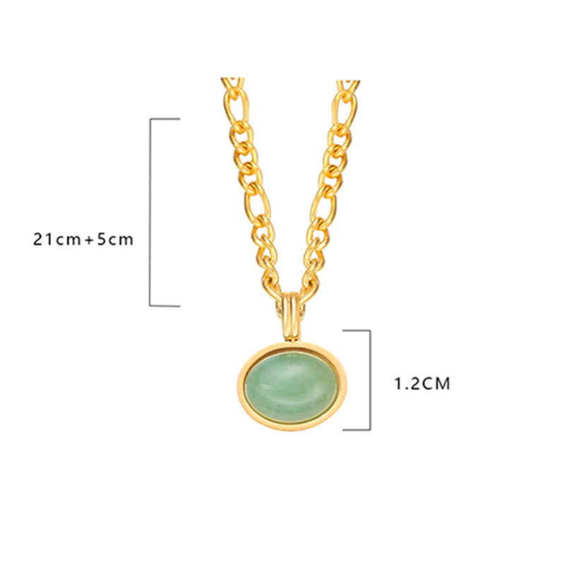 Colgante de collar de acero de titanio de fuerza turquesa ovalada