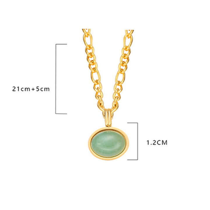 Colgante de collar de acero de titanio de fuerza turquesa ovalada