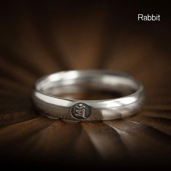 Anillo de plata de ley 925 con Buddha Stones , zodíaco chino, bendición de Buda natal