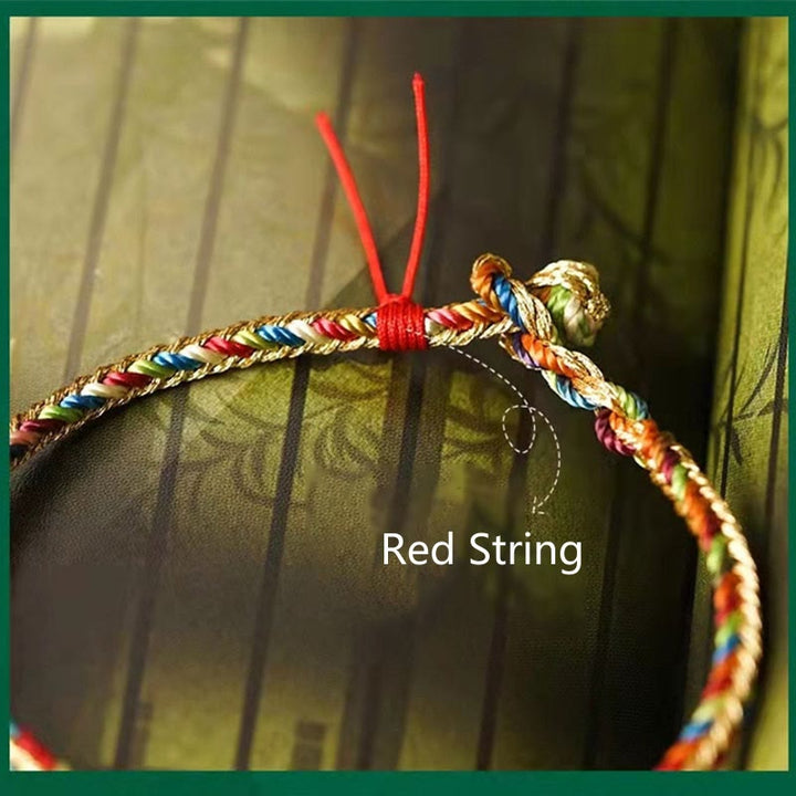 Pulsera trenzada hecha a mano con diseño de personaje Fu Zongzi de plata de ley 925 con Buddha Stones
