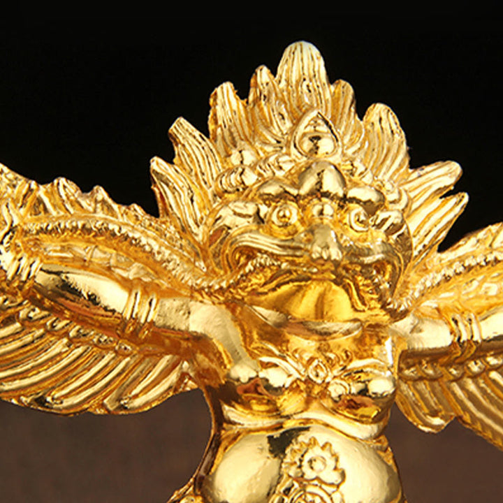 Decoración del hogar de protección de aleación de pájaro Garuda de oro tibetano - image 11