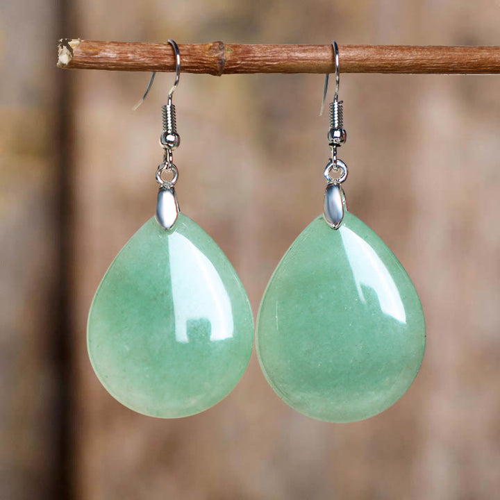 Pendientes colgantes curativos de aventurina natural con Buddha Stones - Aventurina verde - image 0