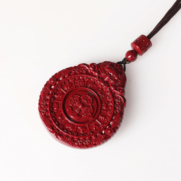 Buddha Stones del zodiaco chino, amuleto de Bagua de cinabrio Natural, colgante para mantener alejados los espíritus malignos - image 4