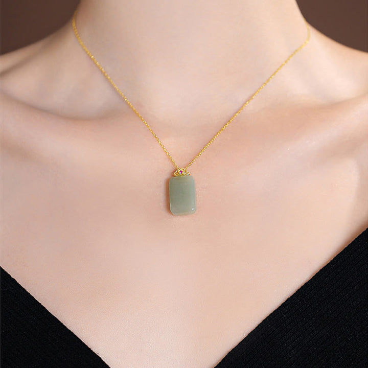 Collar con colgante de mariposa de Buda sonriente de la suerte, Jade cian Natural de Plata de Ley 925 - image 43