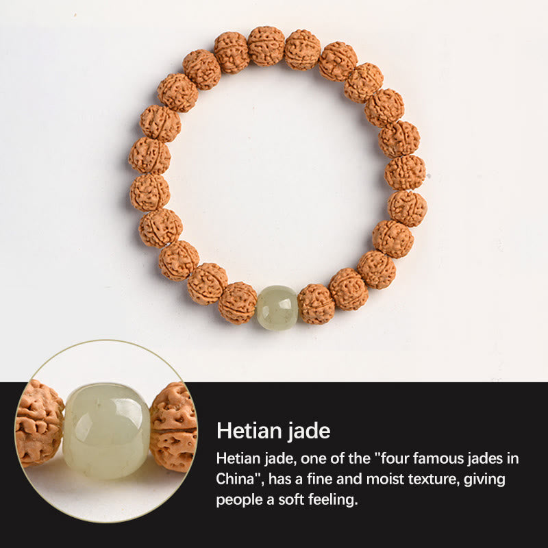 Buddha Stones Tíbet Rudraksha Bodhi Semilla Riqueza Pulsera auspiciosa