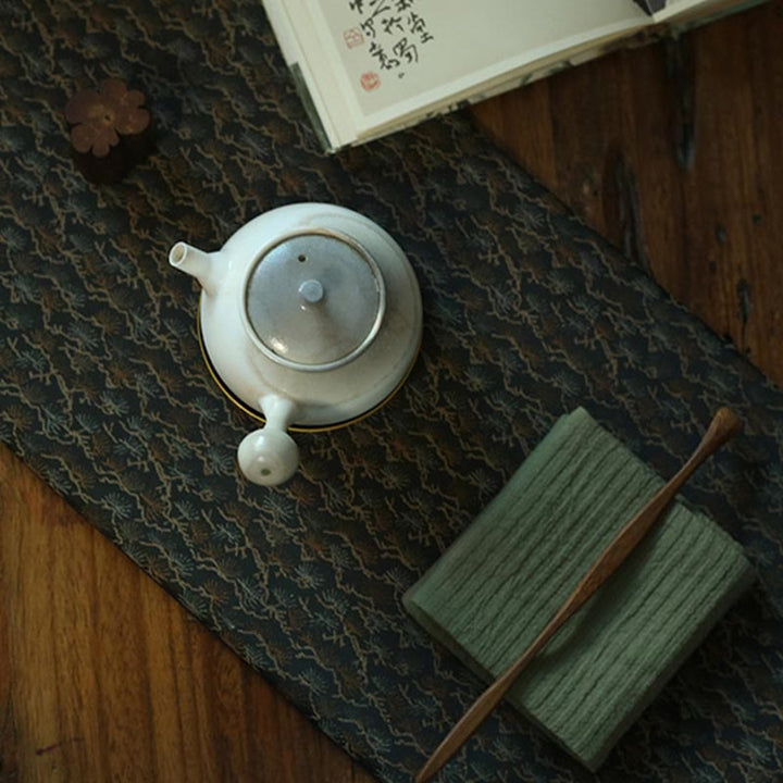 Posavasos para taza de té con diseño de brocado floral elegante