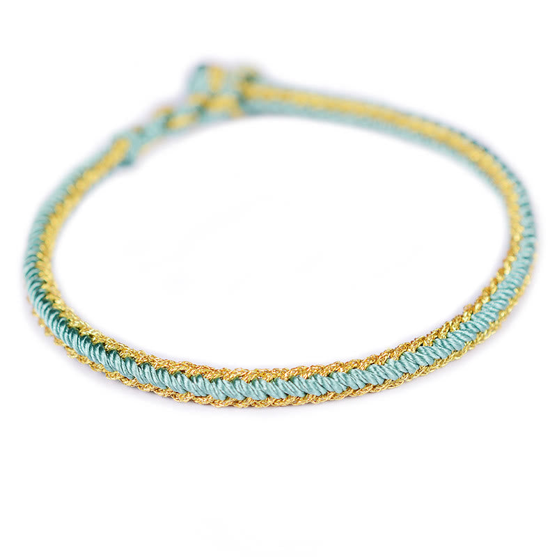 Pulsera de nudo de paz de ocho hilos hecha a mano con cuerda bicolor de Buddha Stones