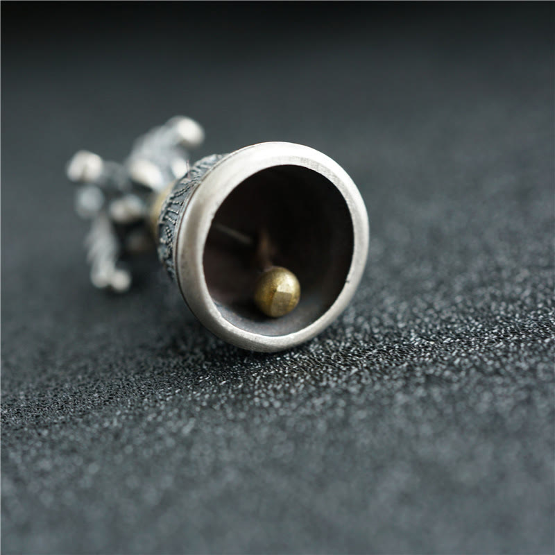 Buddha Stones Tíbet, Plata de Ley 925, Om Mani Padme Hum Dorje Bell Vajra, colgante con iluminación grabada, decoración colgante