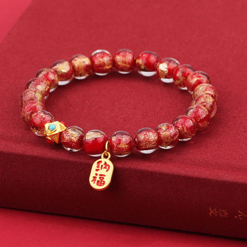 Buddha Stones, incienso tibetano, ceniza Liuli, cuentas de cristal, pulsera con dije de personaje Lucky Fortune Fu