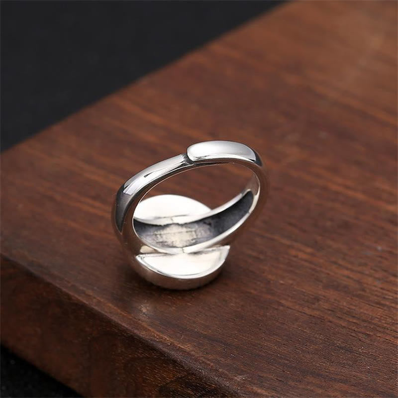 Anillo giratorio de paz con Buddha Stones tibetanas Om Mani Padme Hum