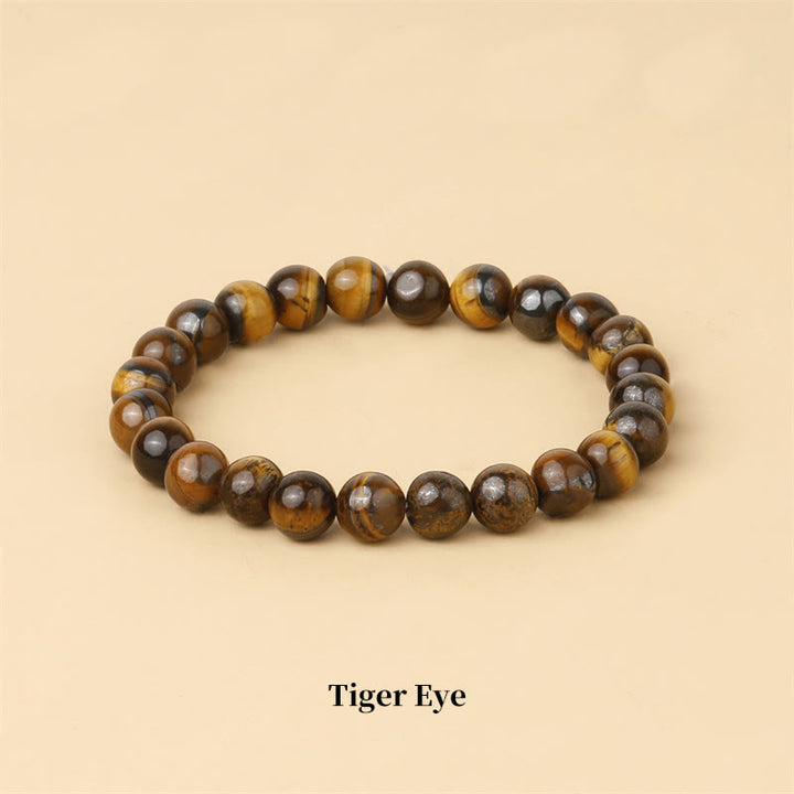 Pulsera de cuentas curativas de cuarzo con piedra natural de piedras de Buddha Stones - 8 mm - Ojo de tigre - image 32