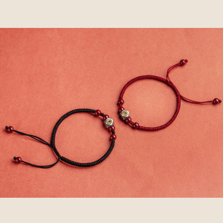 Pulsera de plata de ley 925 con Buddha Stones , zodíaco chino, Buda natal, cinabrio, calma