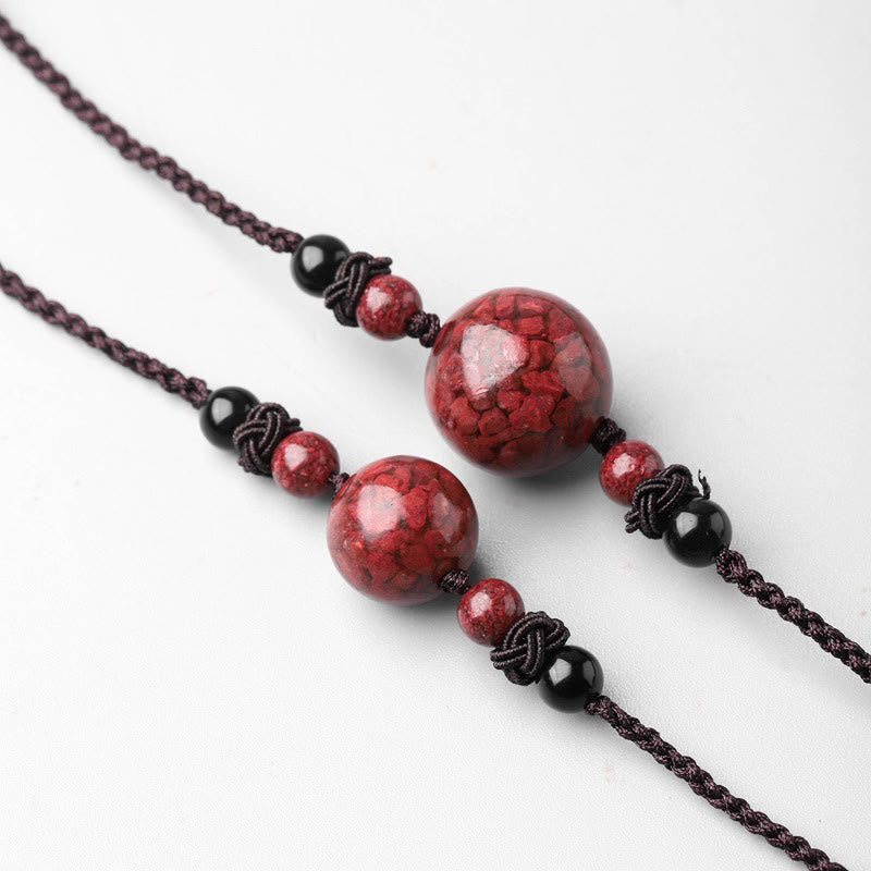 Colgante de collar con cuentas de piedras de cinabrio naturales , Buddha Stones