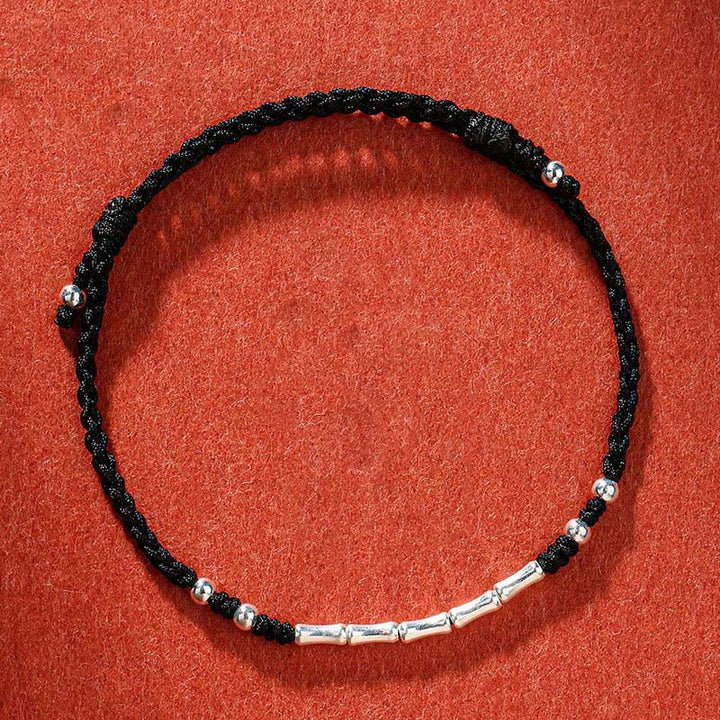 Pulsera de cuerda trenzada de protección de bambú multicolor hecha a mano con Buddha Stones Tíbet
