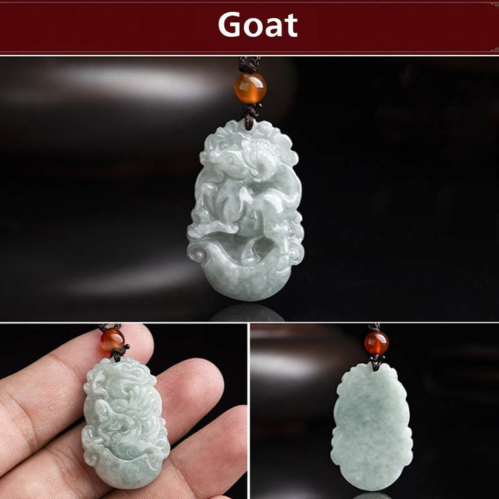 Collar con colgante de éxito del zodiaco chino con Buddha Stones de jade natural 12 - image 14