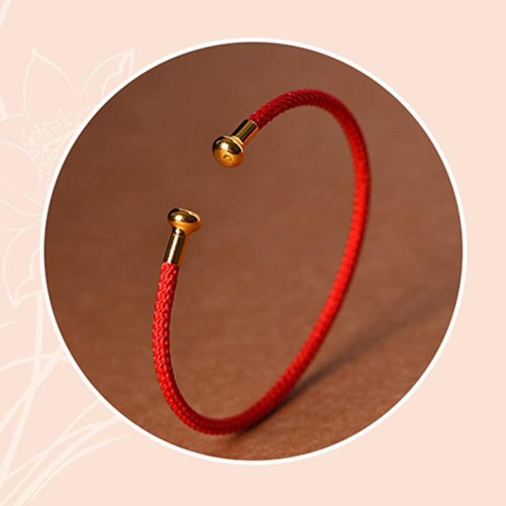 Pulsera de cuerda trenzada de la suerte hecha a mano con diseño simple de Buddha Stones