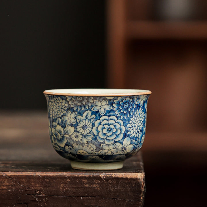 Buddha Stones porcelana azul y blanca té chino Gongfu cerámica tetera de kungfú taza filtro de té bote