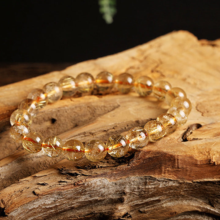Pulsera de protección de bendición de citrino natural de Buddha Stones