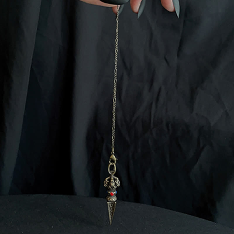 Buddha Stones Pentagrama Ojo de Dios Pluma Hamsa Cobre Curación Collar Colgante Péndulo