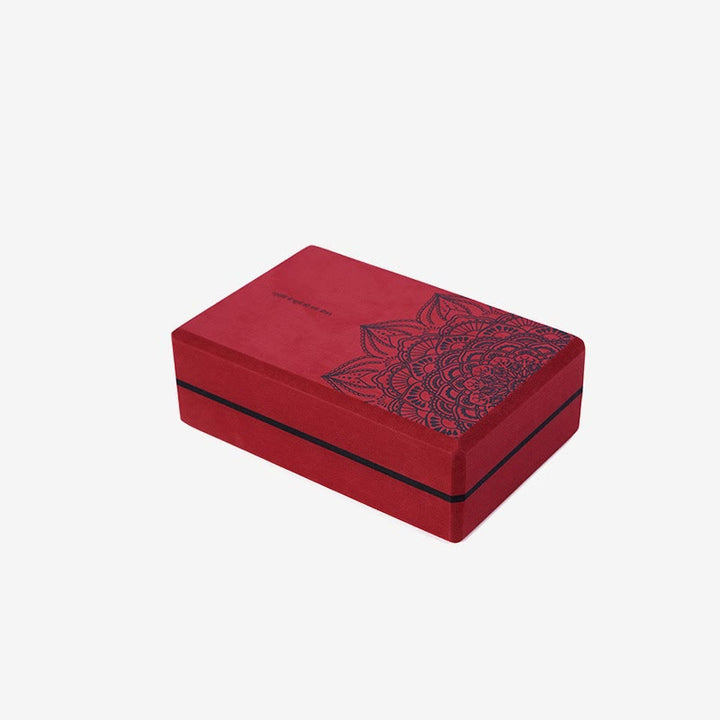 Buddha Stones Bloque de yoga de espuma suave antideslizante con diseño de mandala tibetano para la práctica de la meditación. - Mandala rojo - image 3