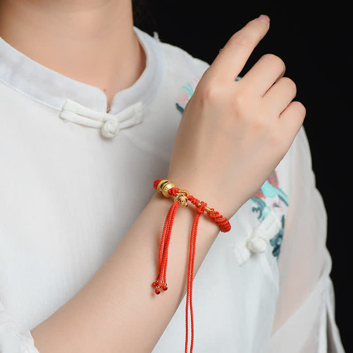 Pulsera de cadena colorida con cuentas de rueda de oración de la suerte hecha a mano tibetana con Buddha Stones