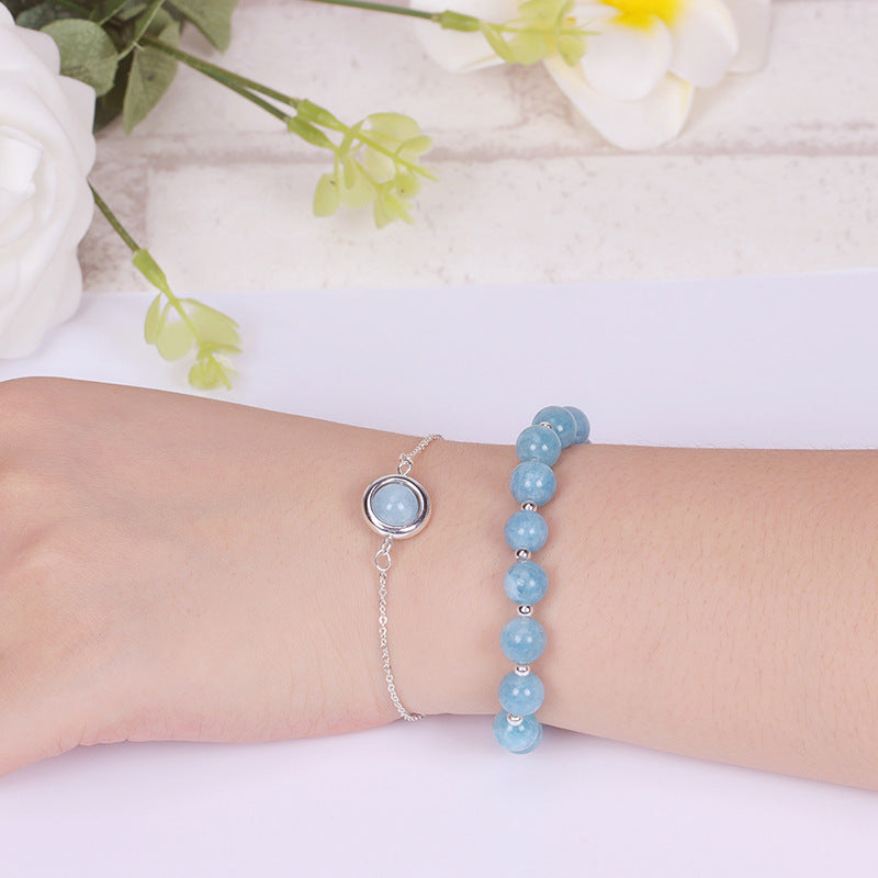 Pulsera Positiva de Cristal de Cuarzo Fresa con Piedra Solar de Buddha Stones