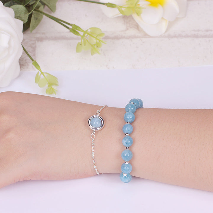 Pulsera Positiva de Cristal de Cuarzo Fresa con Piedra Solar de Buddha Stones