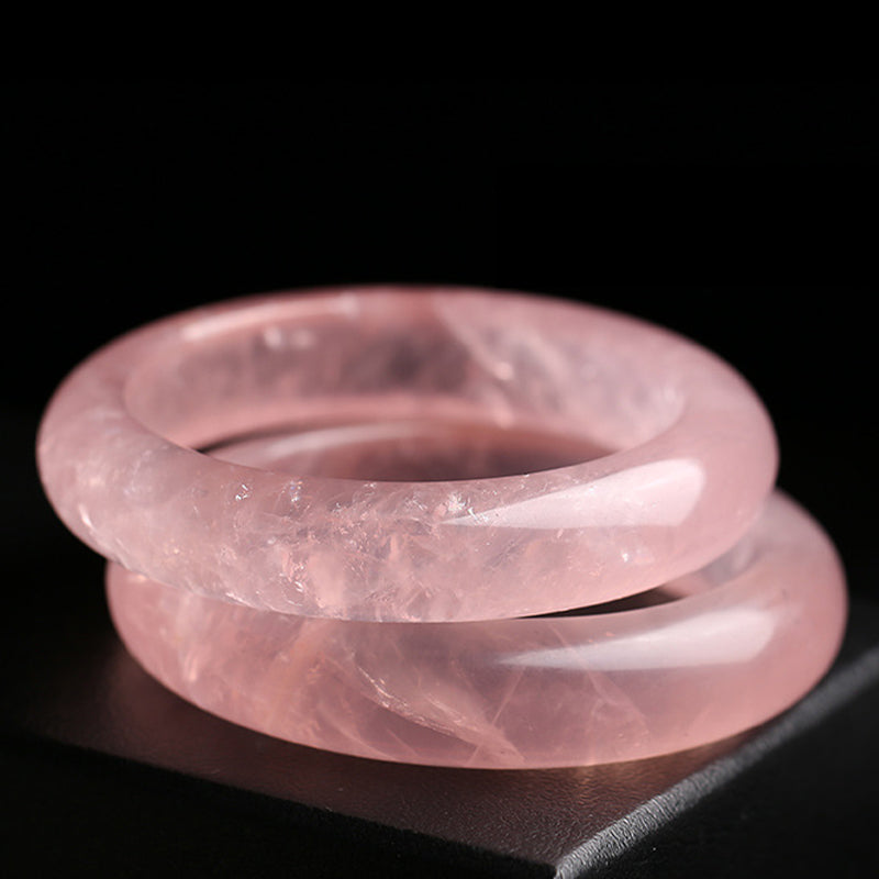 Brazalete de pulsera de cuarzo rosa natural con Buddha Stones
