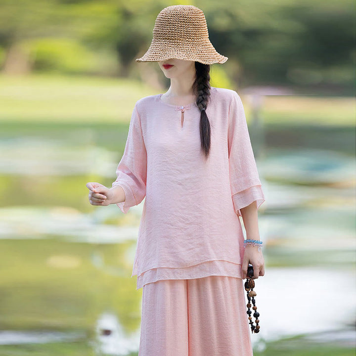 Conjunto de ropa de práctica matutina espiritual Zen para meditación y oración de Tai Chi, conjunto para mujer - image 17